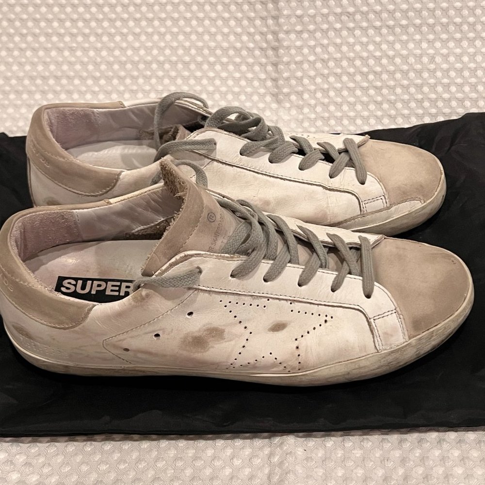 Authentic Golden Goose Superstar perforated star - grey heel tab - sz 39